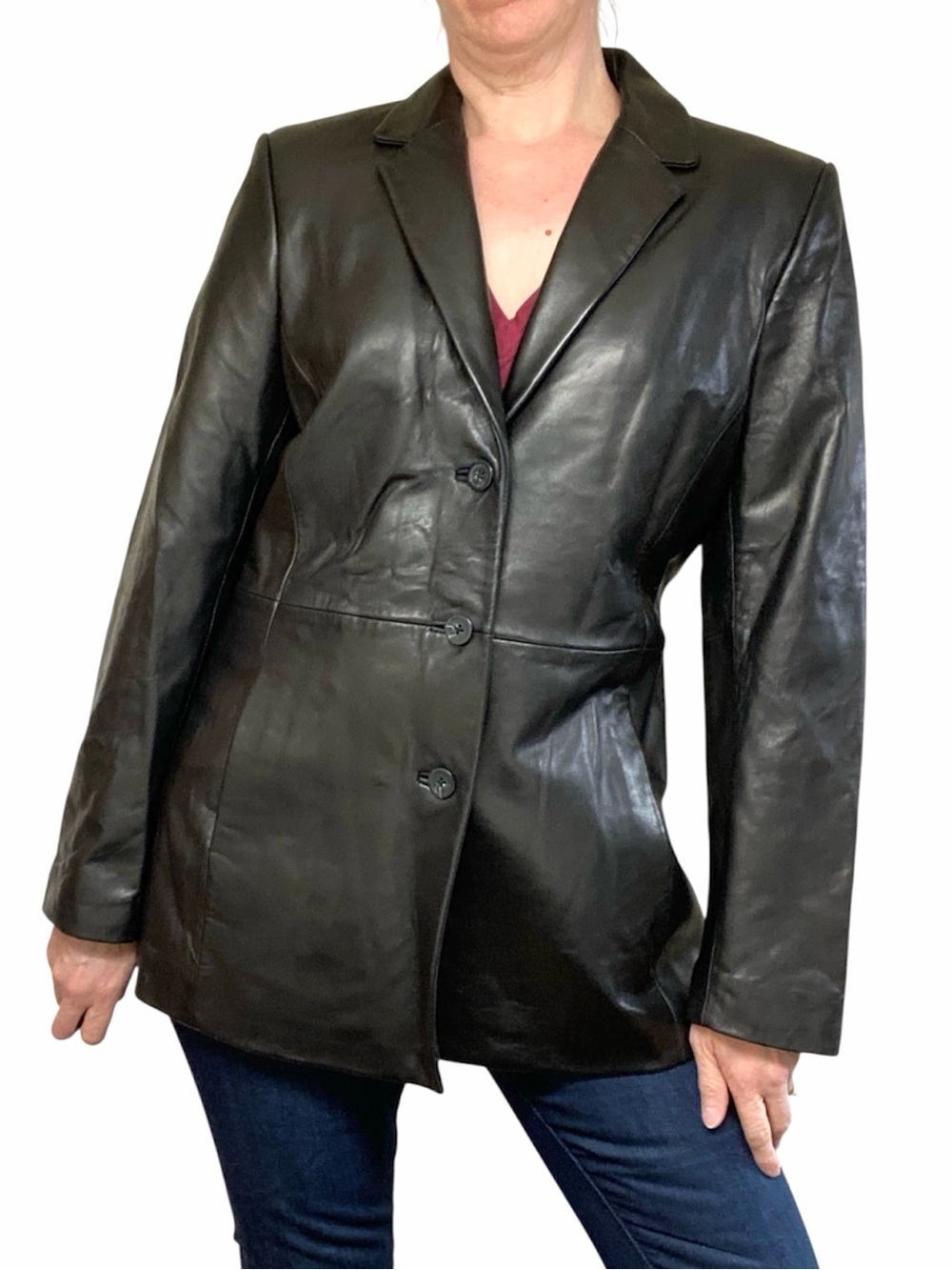Alfani Women’s Leather Blazer Jacket Medium